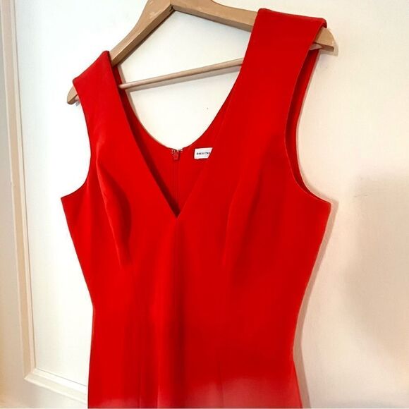 Dress The Population Sandro Mermaid Gown With Slit in Large Poppy Red, NWT - Picture 4 of 14